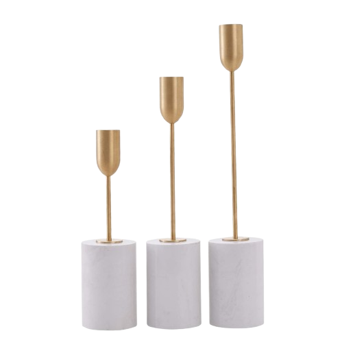 ALUMINIUM SET OF 3 MODERN CANDLE HOLDER